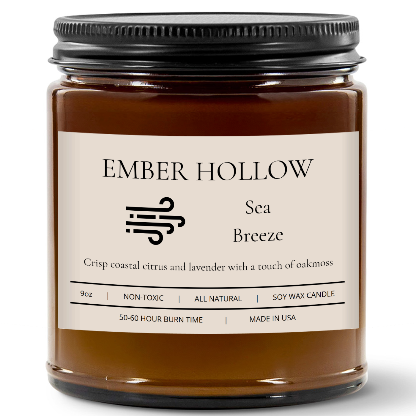 Sea Breeze – Hand-Poured 100% Soy Wax Candle (Home Collection)