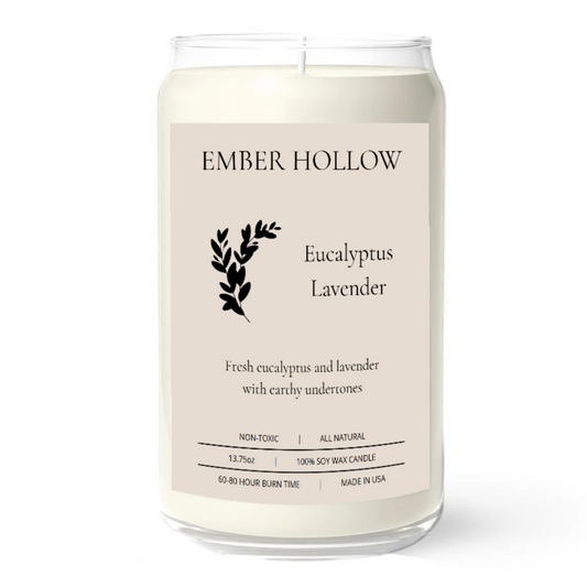 Eucalyptus Lavender – Hand-Poured 100% Soy Wax Candle (Spa Collection) 13.75oz