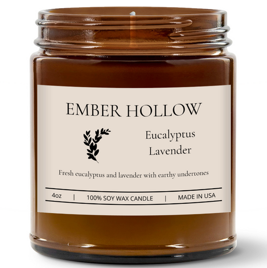 Eucalyptus Lavender – Hand-Poured 100% Soy Wax Candle (Home Collection)