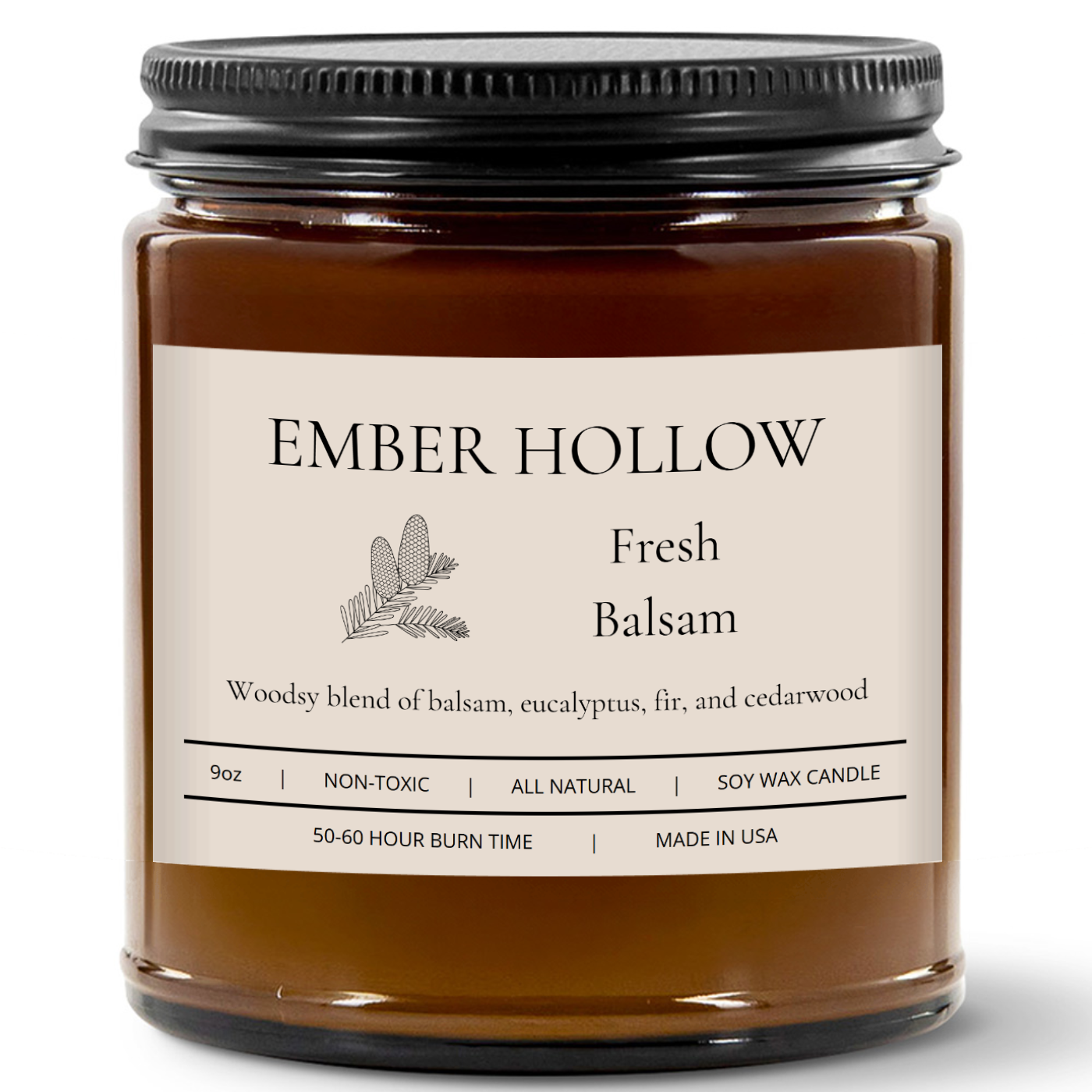 Fresh Balsam – Hand-Poured 100% Soy Wax Candle (Home Collection)