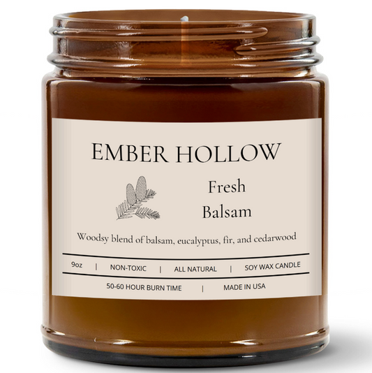 Fresh Balsam – Hand-Poured 100% Soy Wax Candle (Home Collection)