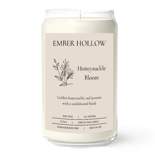 Honeysuckle Bloom – Hand-Poured 100% Soy Wax Candle (Spa Collection) 13.75oz