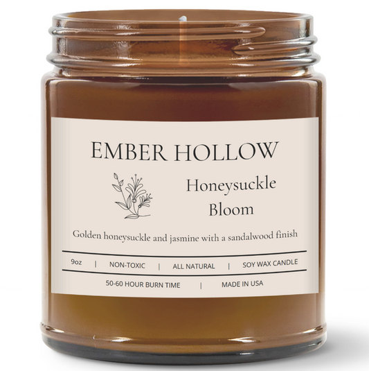 Honeysuckle Bloom – Hand-Poured 100% Soy Wax Candle (Home Collection)