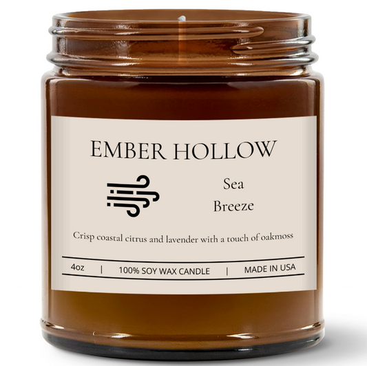 Sea Breeze – Hand-Poured 100% Soy Wax Candle (Home Collection)
